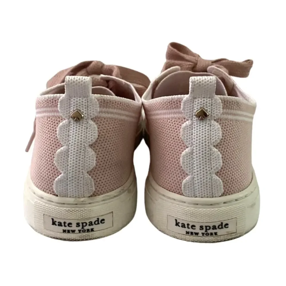 Kate Spade Pink Ainslee Mesh Scallop Sneakers Size 8.5 Preppy Casual Coquette